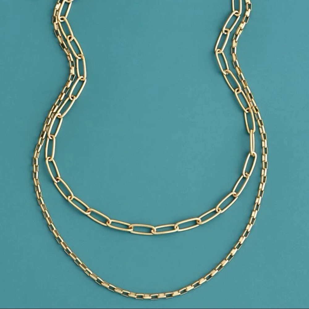 ✨Double Chain Gold Necklace (Boutique) - Picture 2 of 6